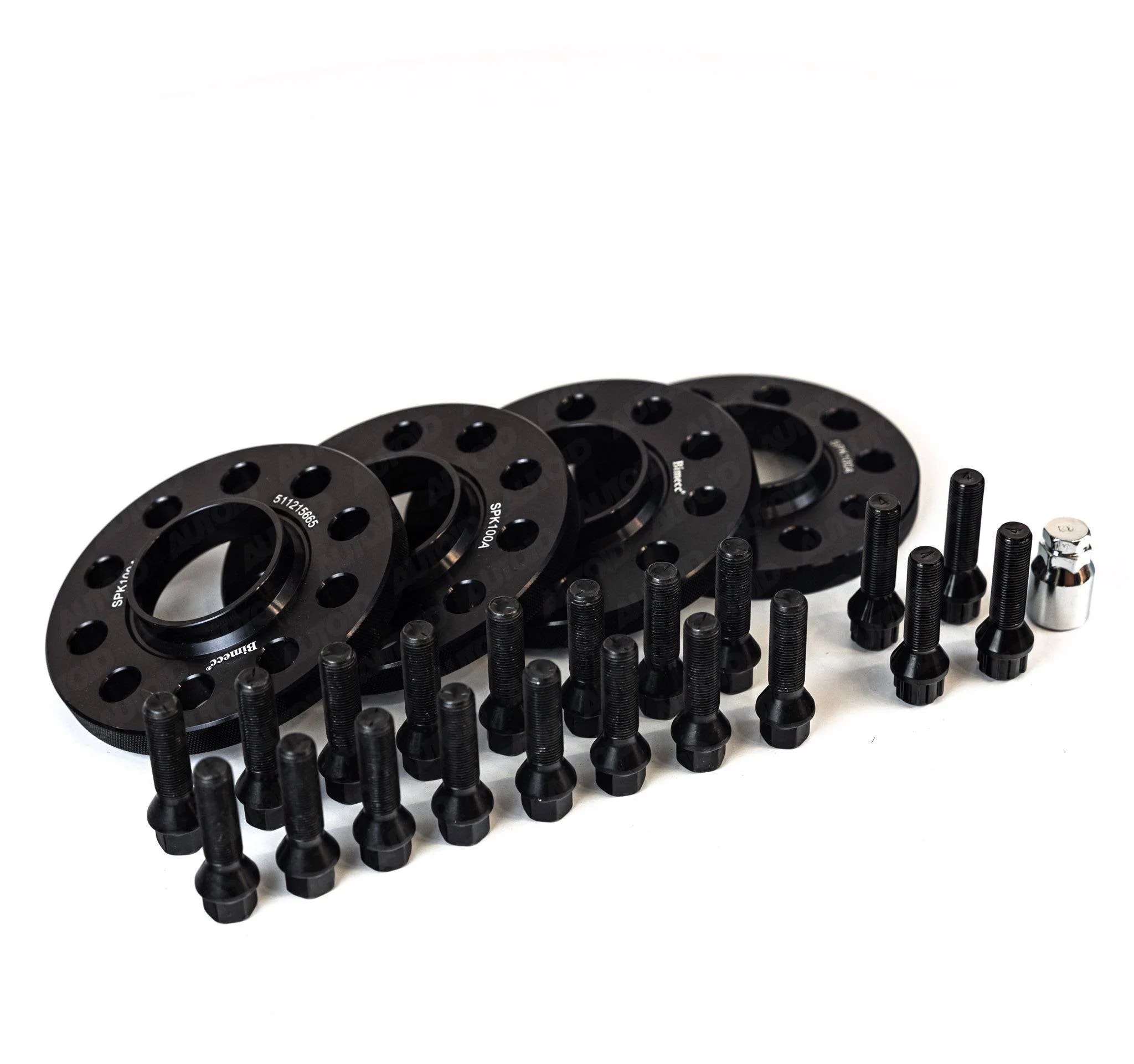 BMW 3 Series G20 Bimecc 5x112 Black Wheel Spacers Set with Bolts (2018+)